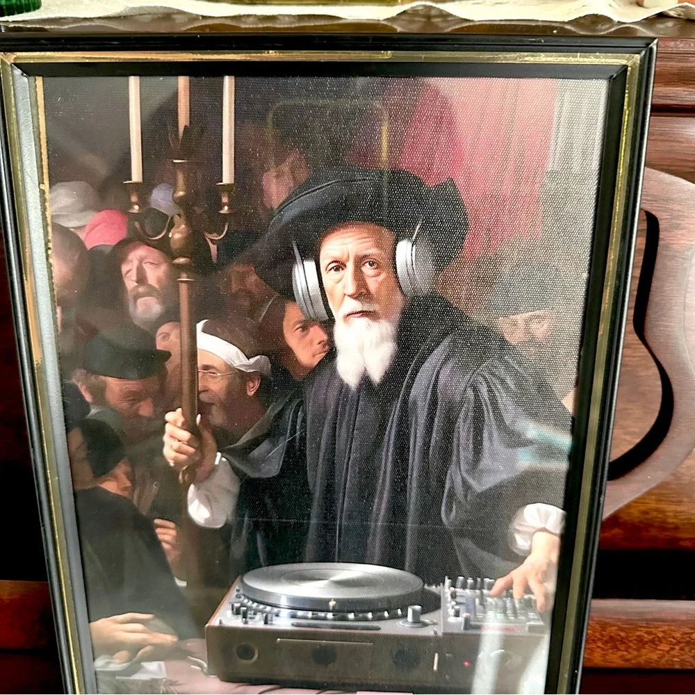 Renaissance DJ Gentleman Candelabra Canvas Print Wall Art EDM Techno Dance